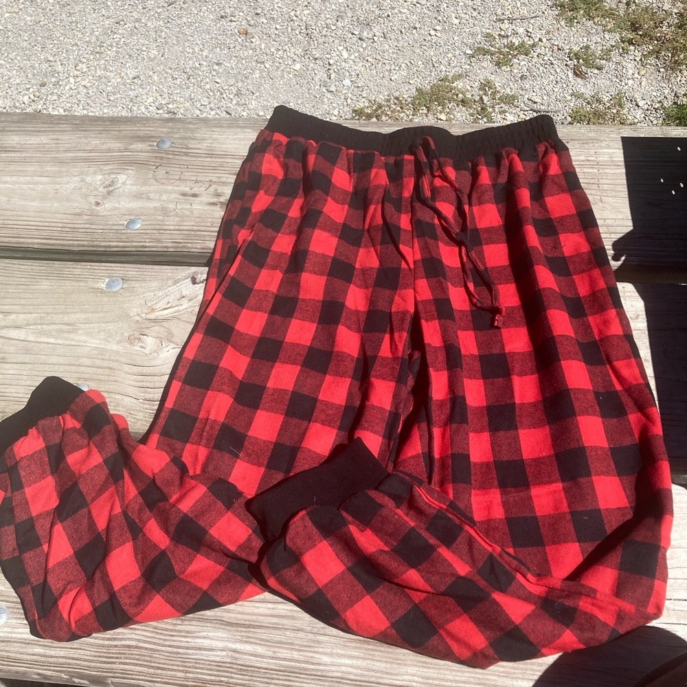 Red and black Plaid pants
